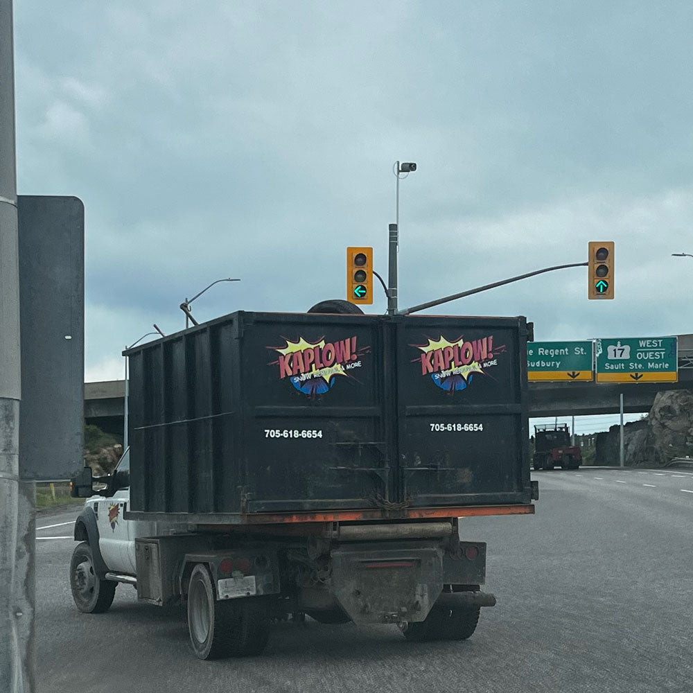 kaplow roll off dumpster bin rental in Sudbury, Ontario, Canada